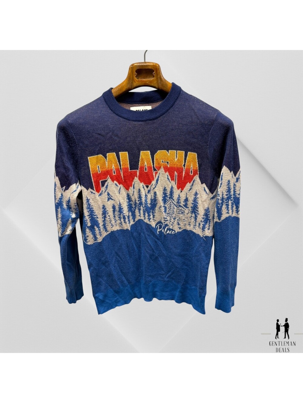 Palace Knit Sweater Skateboards L Wool Blend Palaska Knit Blue Men's - FW20 - US